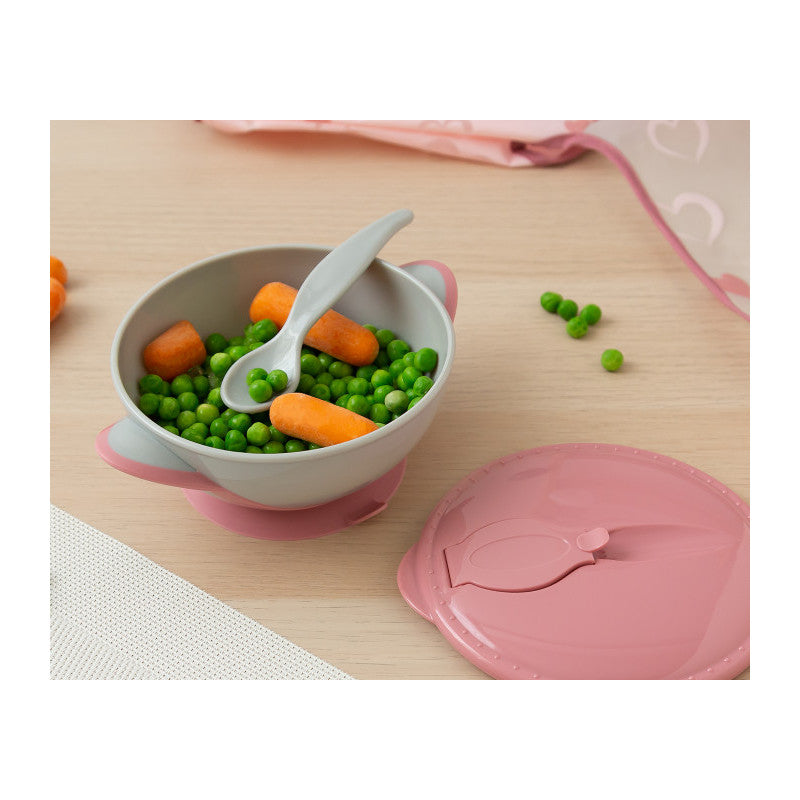 Bol con Tapa y Cuchara - Rosa