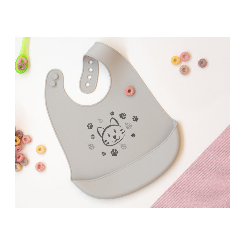 Kiokids - Babero de Silicona - Gris