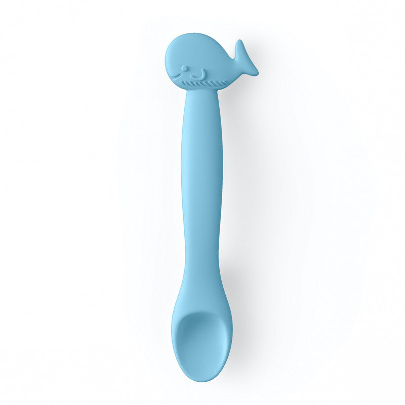 Cuchara De Silicona Para Bebés +4 Meses - Azul