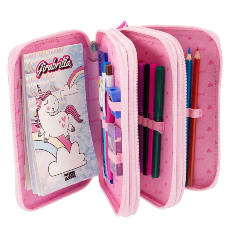 Girabrilla - Estuche Escolar Puffer - Violeta