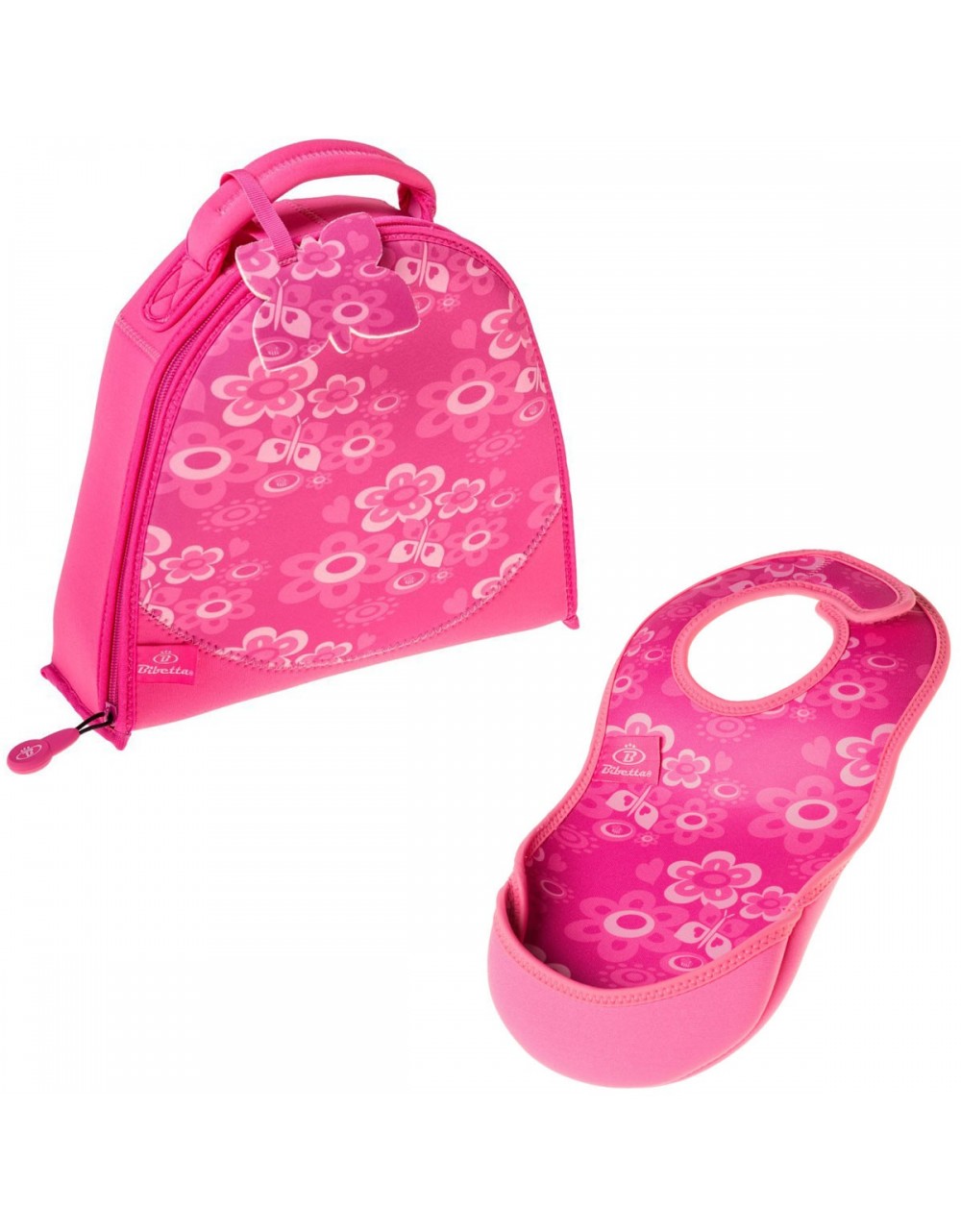 Set Mochila y Babero de Neopreno Rosa