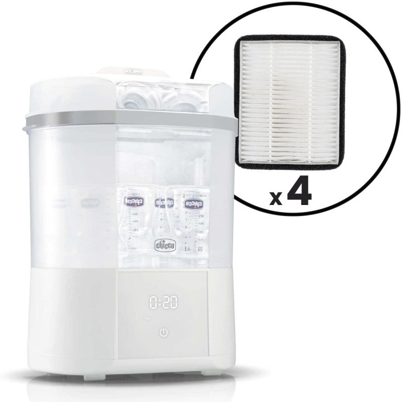 Chicco - Esterilizador con Secado + 4 Filtros de Repuesto