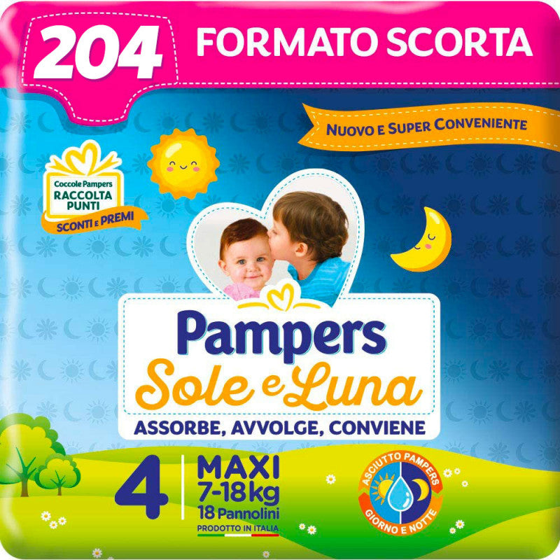 Pañales Pampers Sol y Luna Talla 4 - Paquete Ahorro