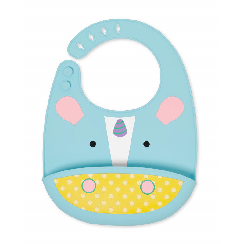 Skip Hop - Babero de Silicona con Bolsillo - Unicornio